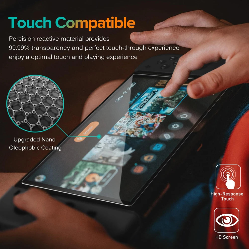 Protector de pantalla de vidrio templado para Switch Nintendo 2, con tapa de Joystick, accesorios, Protector para Switch Nintendo 2