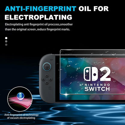 Protector de pantalla de vidrio templado para Switch Nintendo 2, con tapa de Joystick, accesorios, Protector para Switch Nintendo 2