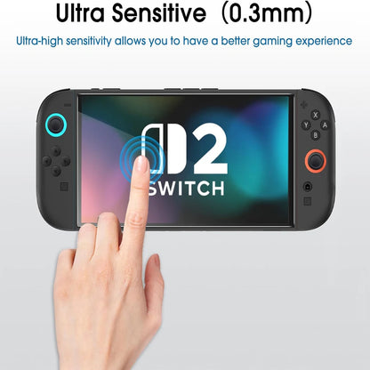 Protector de pantalla de vidrio templado para Switch Nintendo 2, con tapa de Joystick, accesorios, Protector para Switch Nintendo 2